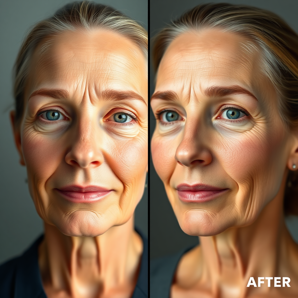 Zoomed before and after comparison