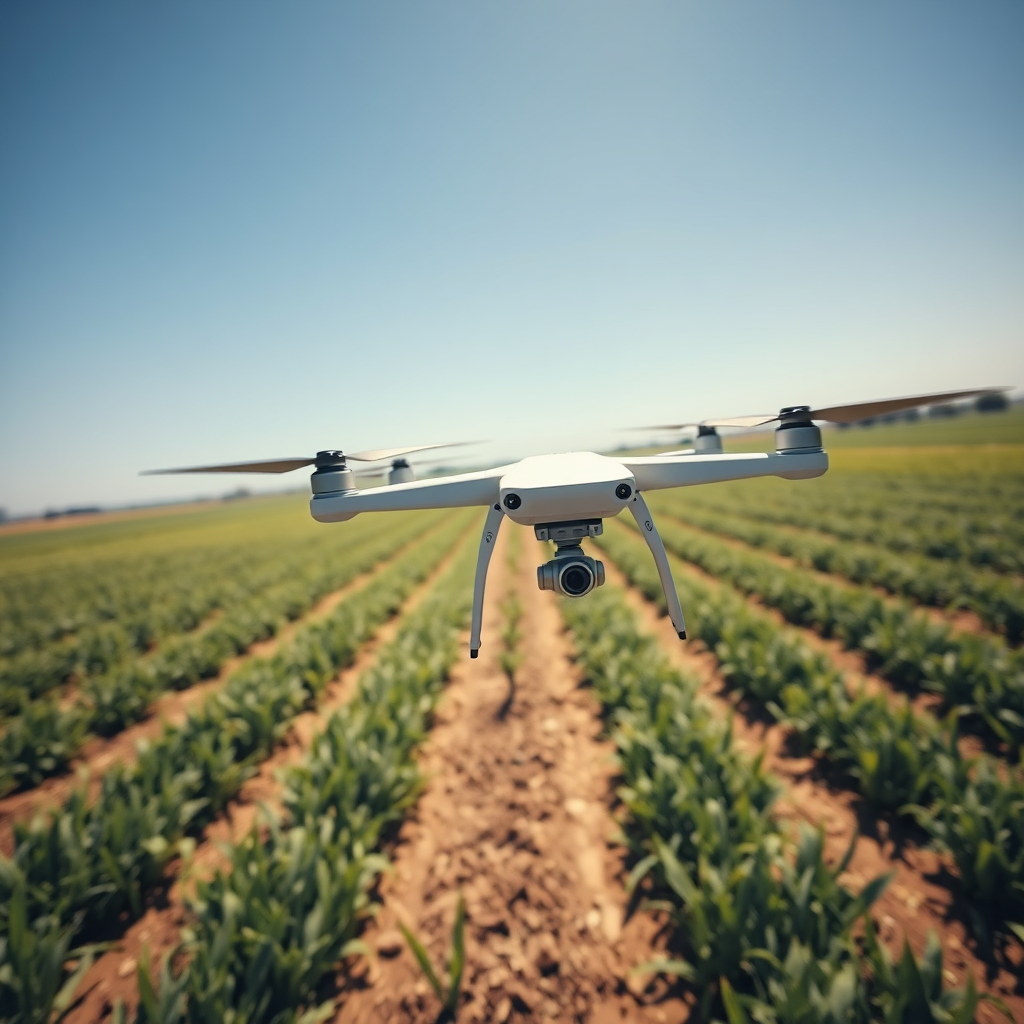 Drone spraying crops