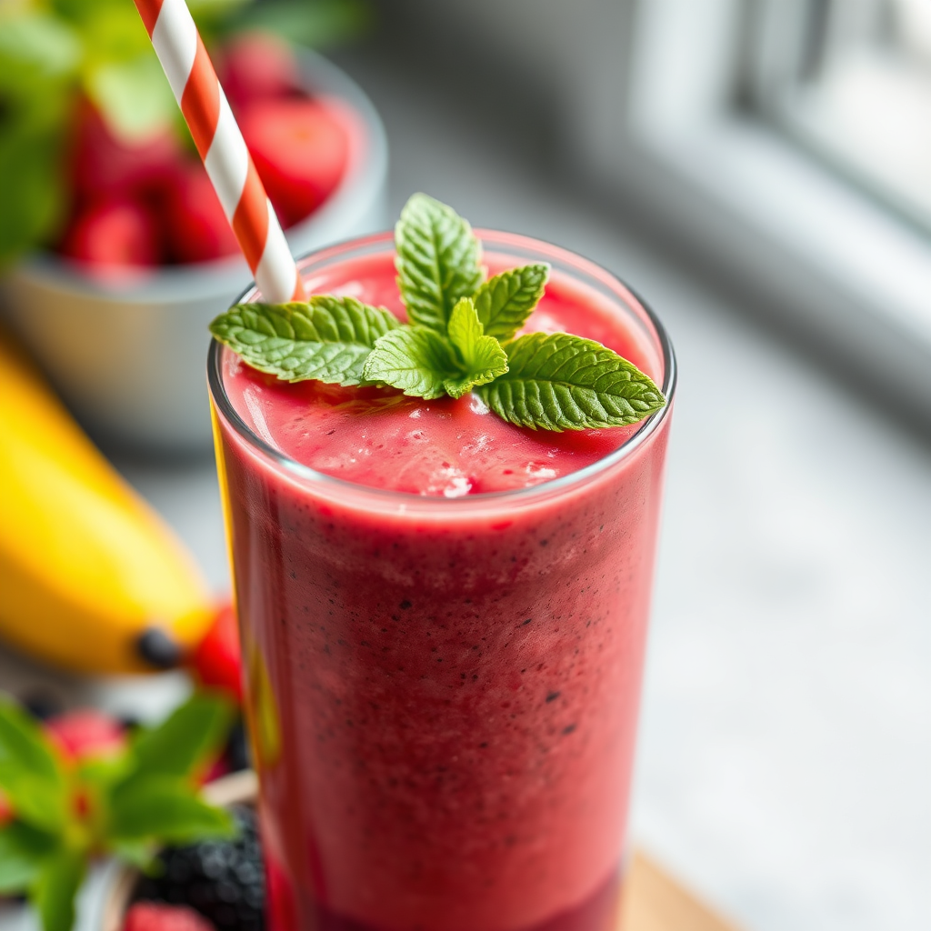 Fruit smoothie in a glass