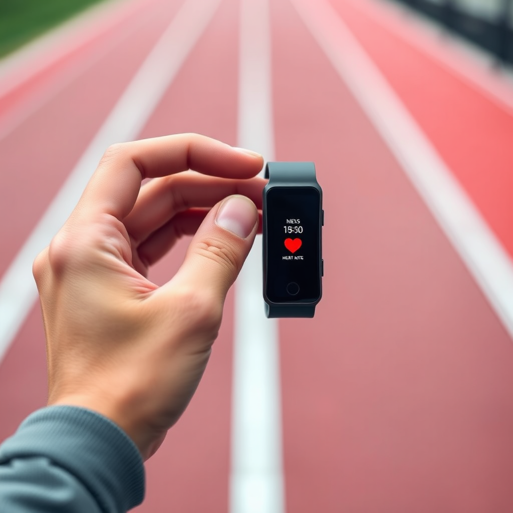 Person holding a fitness tracker