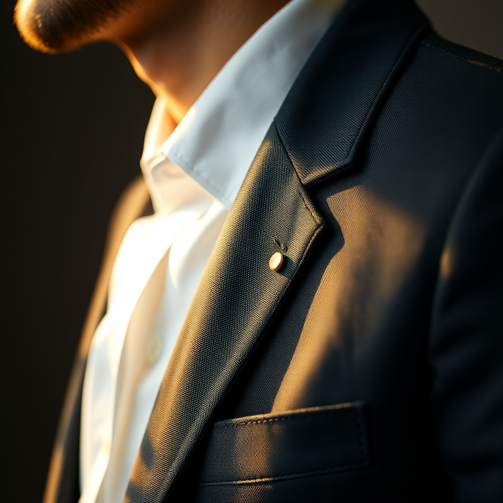 Business casual close-up with gold stud