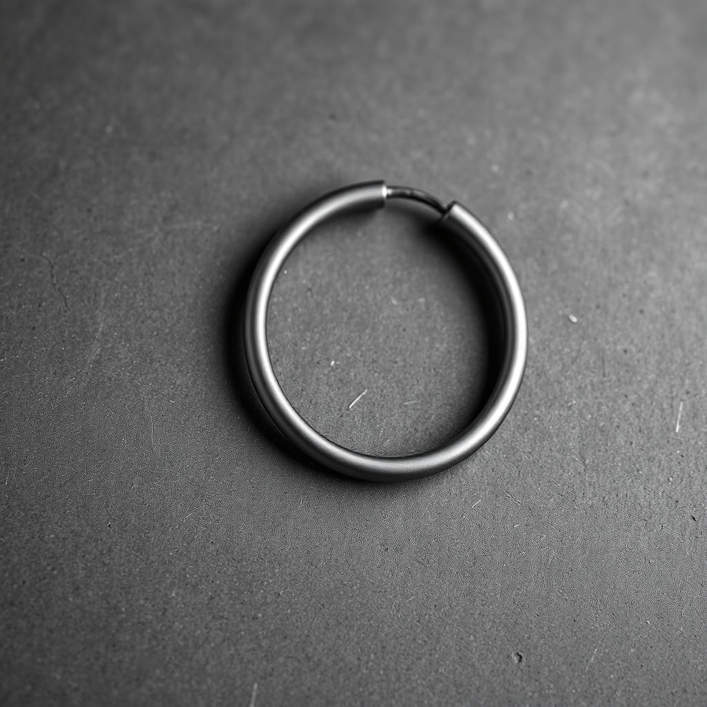 Matte titanium hoop