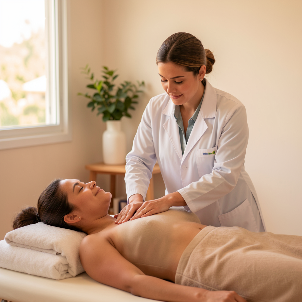 Sessão de massoterapia relaxante