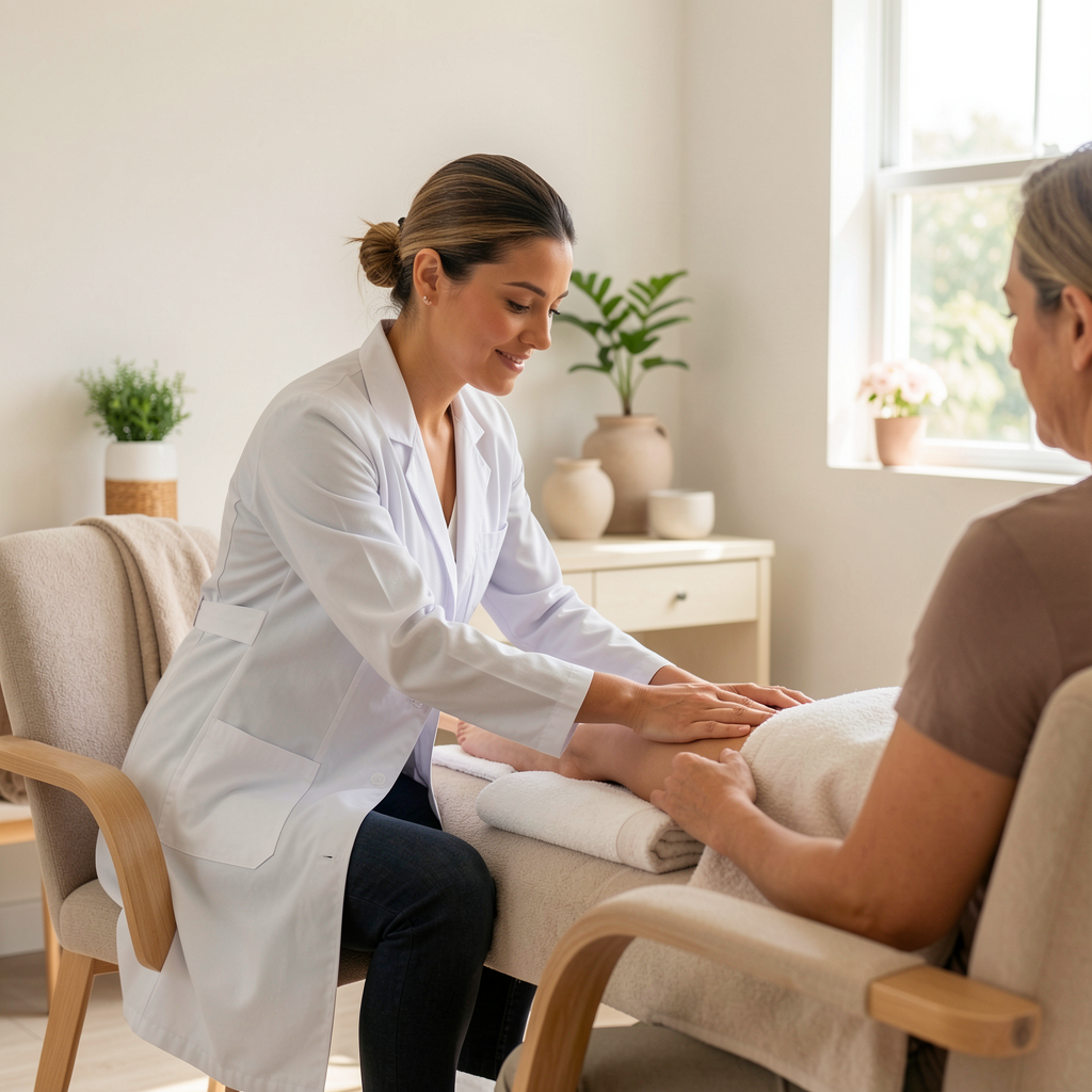 Atendimento de reflexologia podal