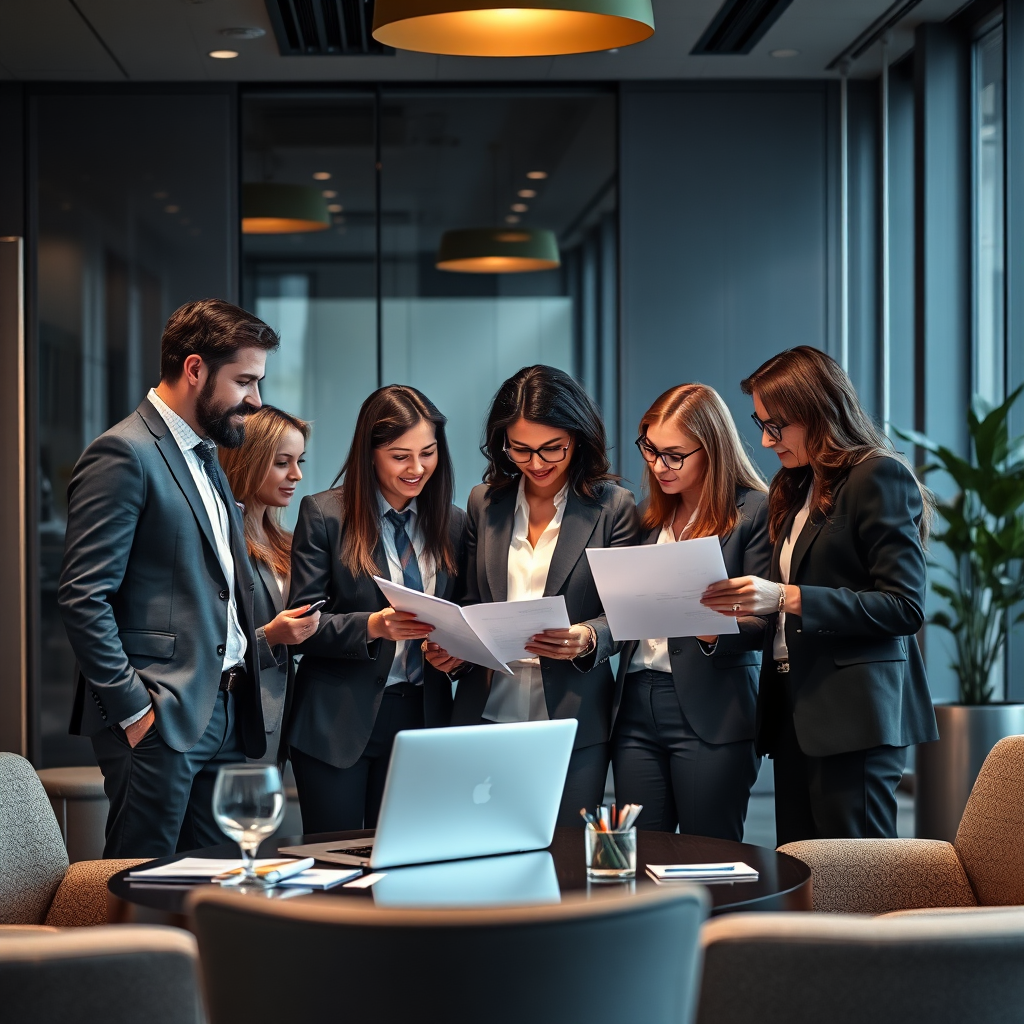 Professional team collaborating