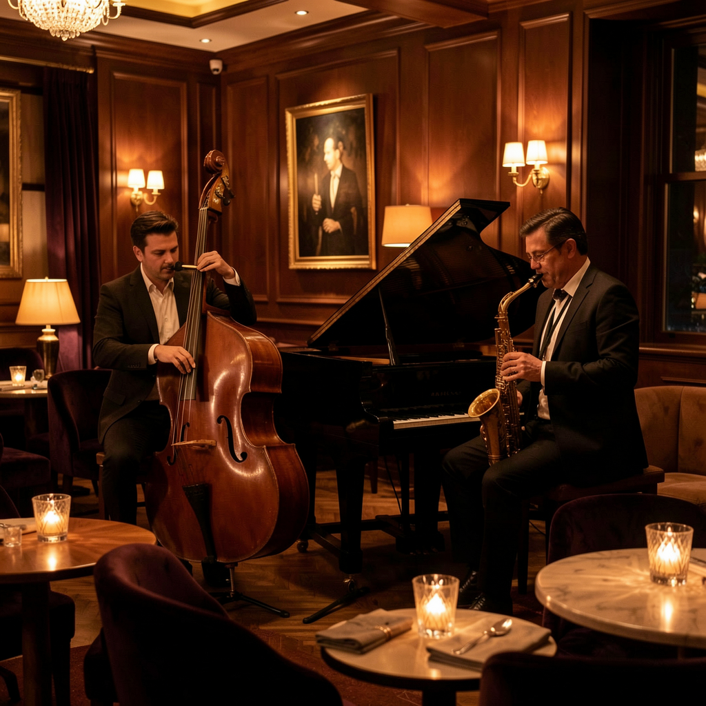 Jazz trio performing