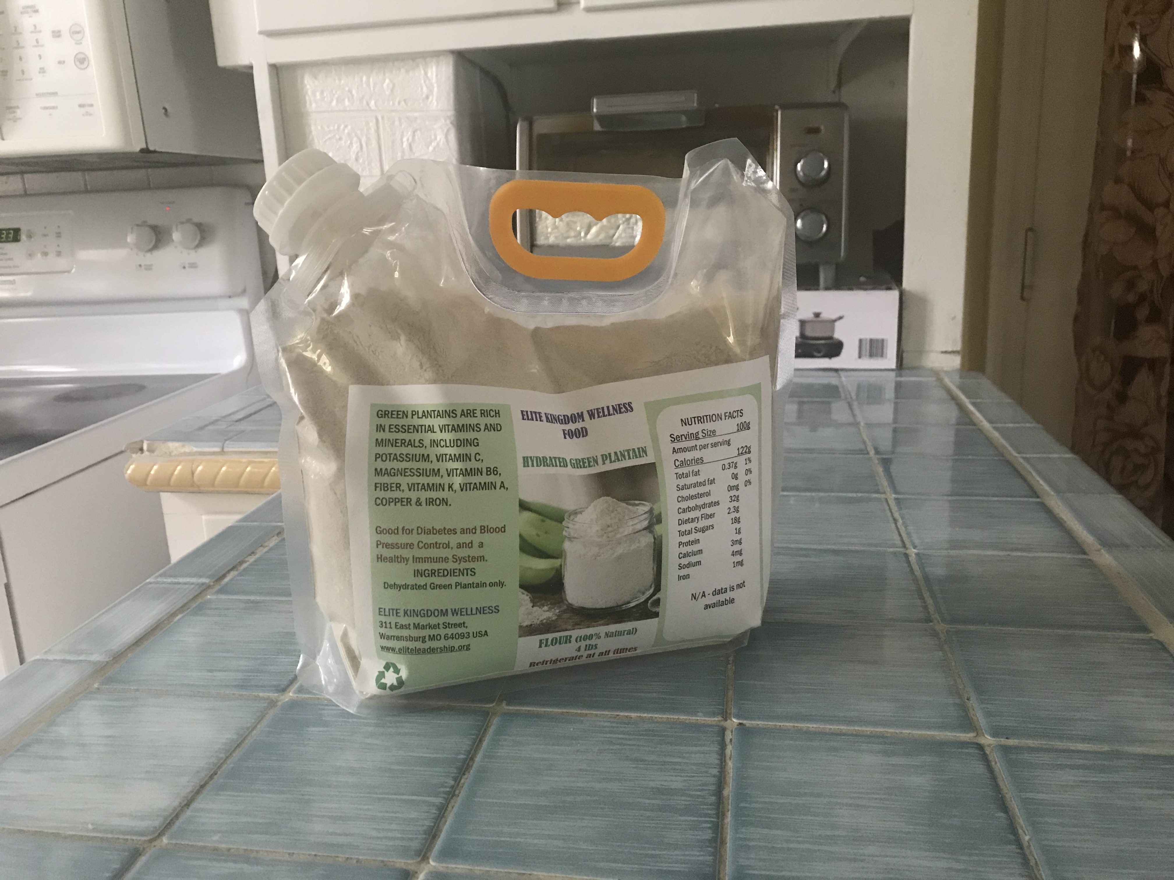 Dehydrated Pure Green Plantain Flour 2 Lbs