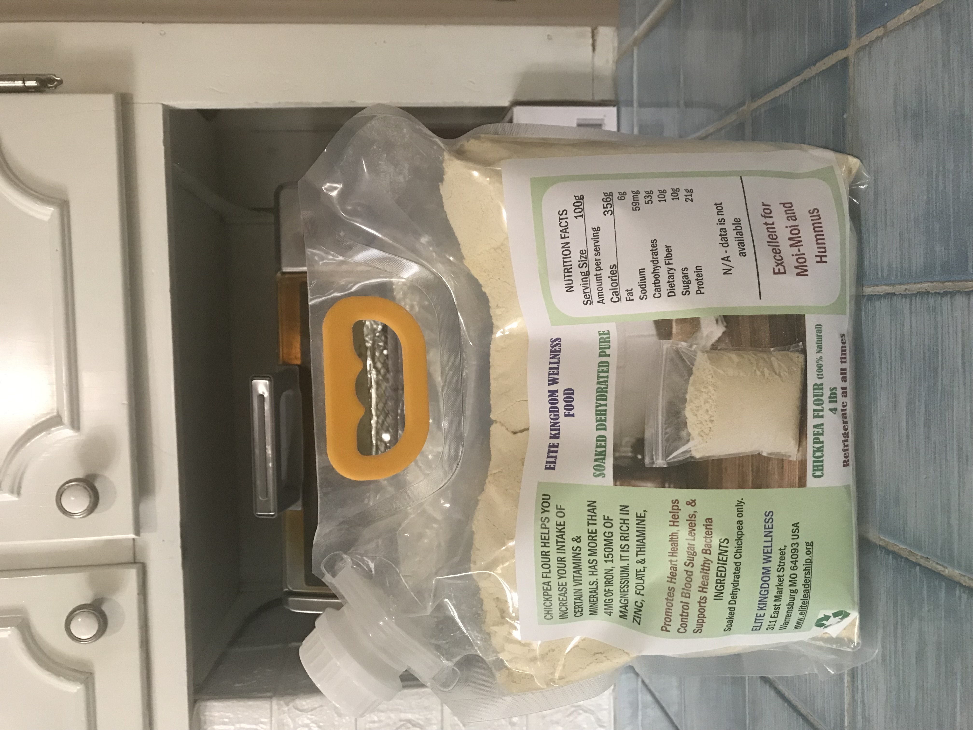 Soaked Dehydrated Pure Chickpea Flour 2 Lbs