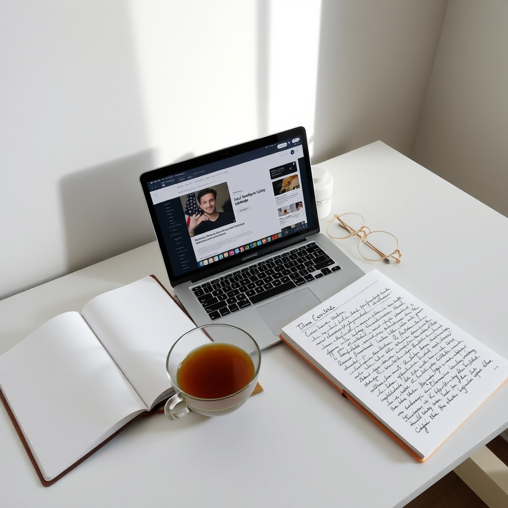 A peaceful study setup with books and a laptop.
