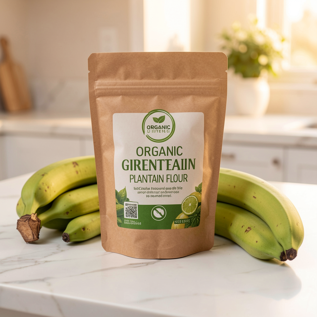 Dehydrated Pure Green Plantain Flour 4 Lbs