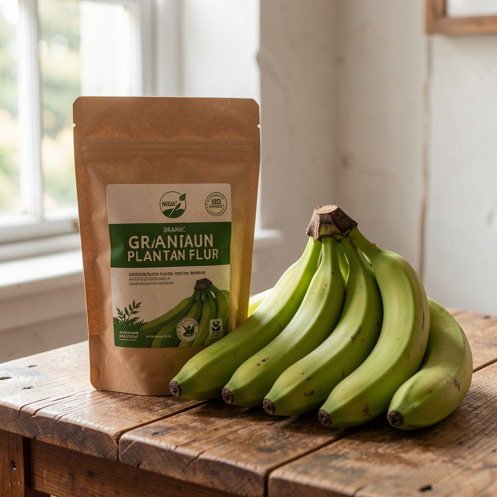 Dehydrated Pure Green Plantain Flour 4 Lbs