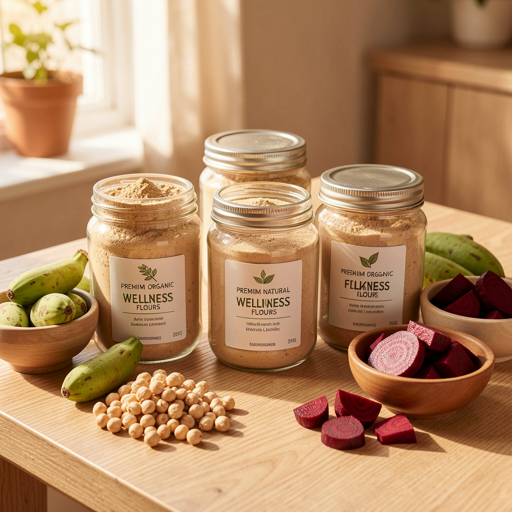 Organic wellness flours and ingredients