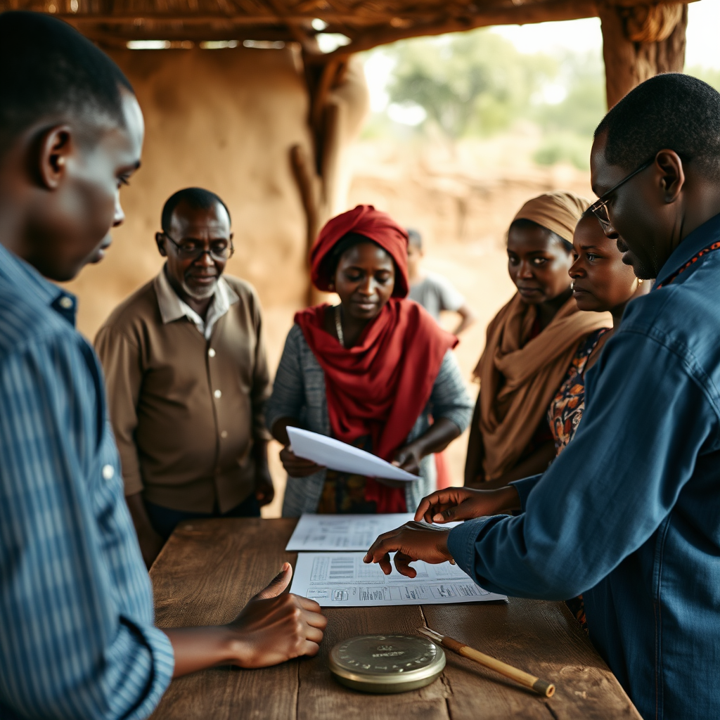 Community development meeting in an African village