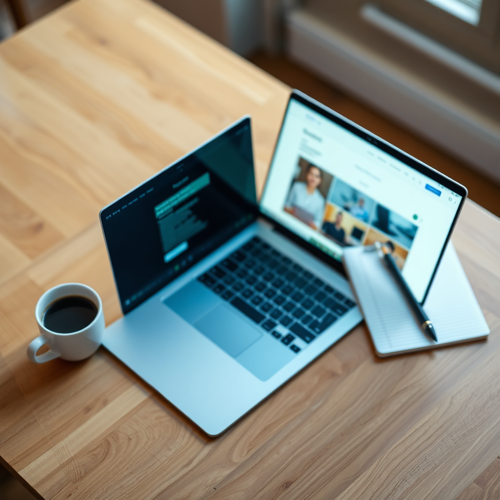 Student using Moodle on Laptop