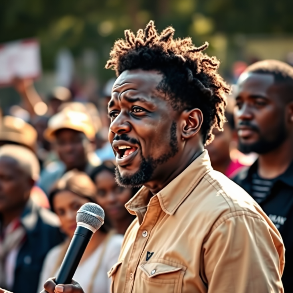 Crowd at a rally supporting the helpless