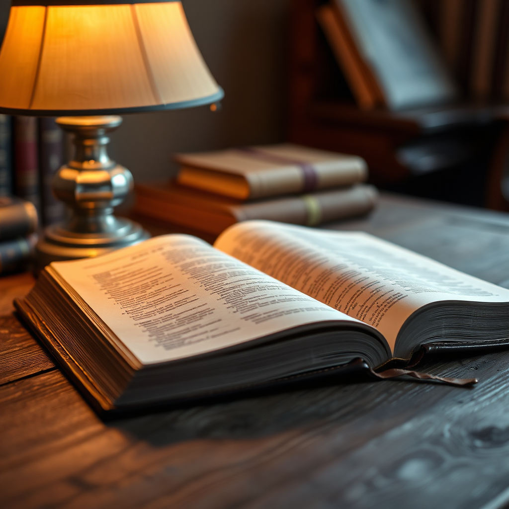 Open bible on desk