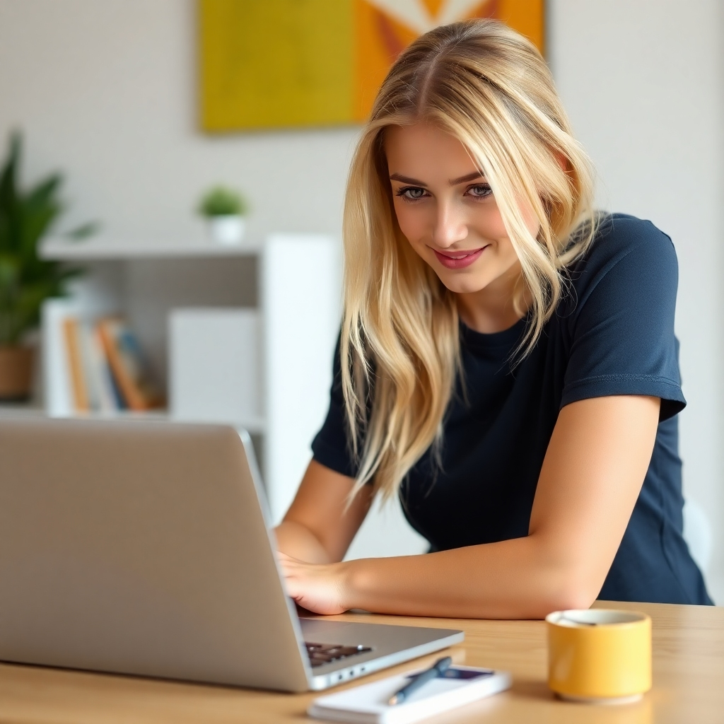 A photorealistic image of a bustling office environment with a diverse group of people actively working on computers, displaying graphs and metrics on screens related to email campaigns, with a bright, motivational atmosphere emphasizing productivity.