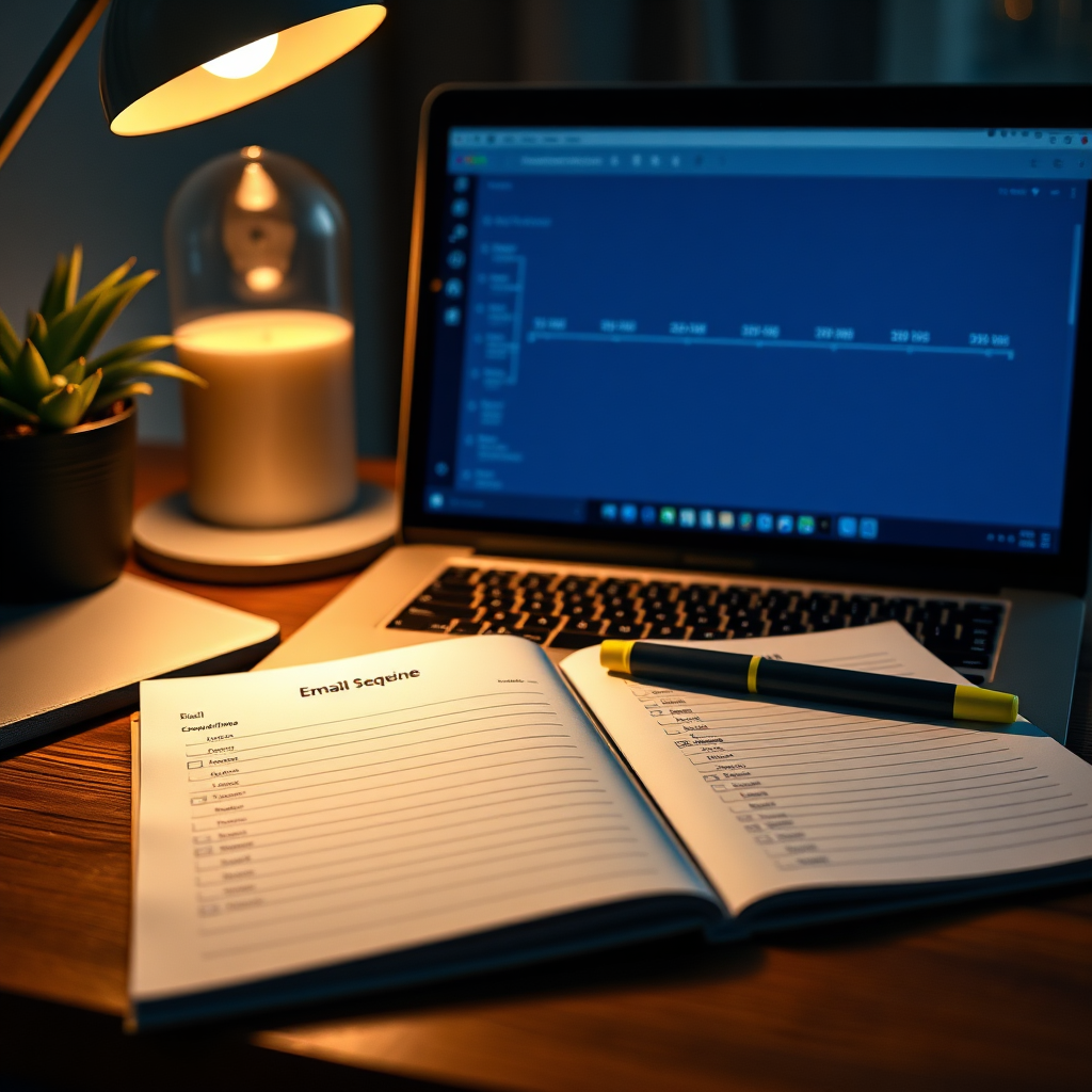 Email sequence planner with structured rows and highlights