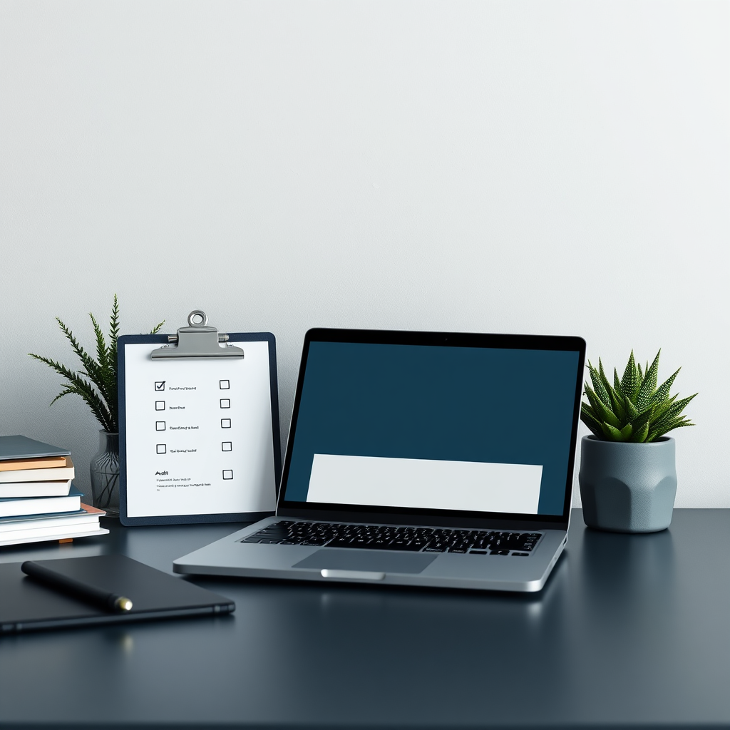 SEO checklist board with neat typography and icons