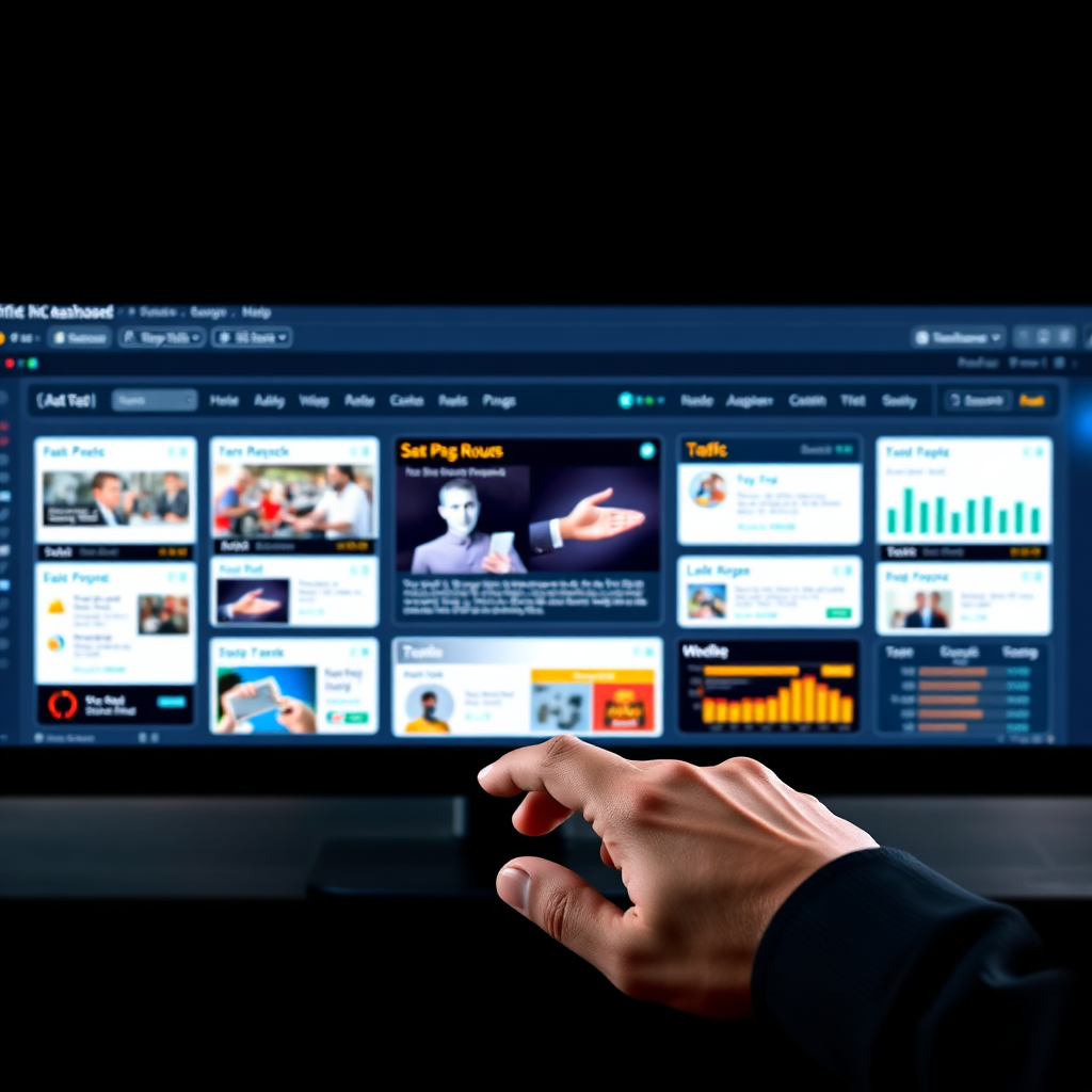 468x60 banner creative for EasyHits4U with traffic arrows and amber accent