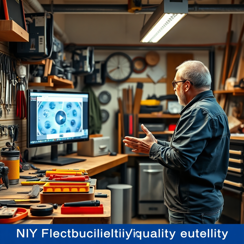 Visualize a vibrant video tutorial in the workshop, showing a technician explaining the conversion process. Tools and materials are neatly arranged, and the technician's enthusiasm is evident. Capture the warmth and clarity of the environment to create an inviting learning atmosphere. The image should convey educational value and inspiration for DIY enthusiasts, presented in high quality.