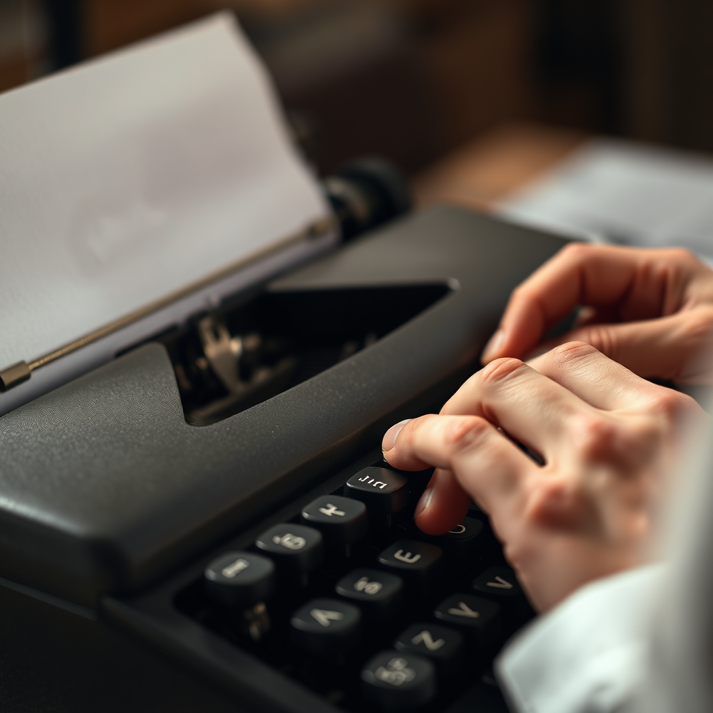 Article graphic: fingers typing on typewriter
