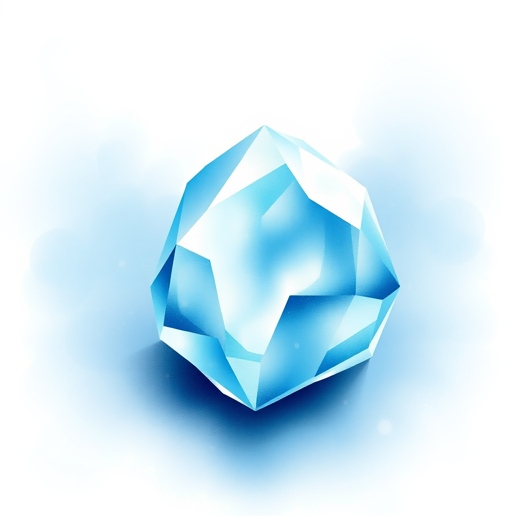Illustration of a serene blue Aquamarine crystal