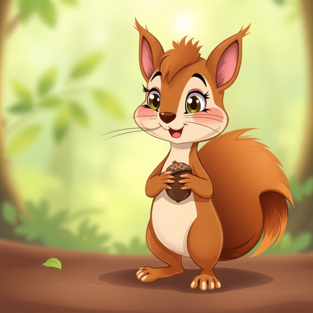 Illustration of Ceviz the squirrel