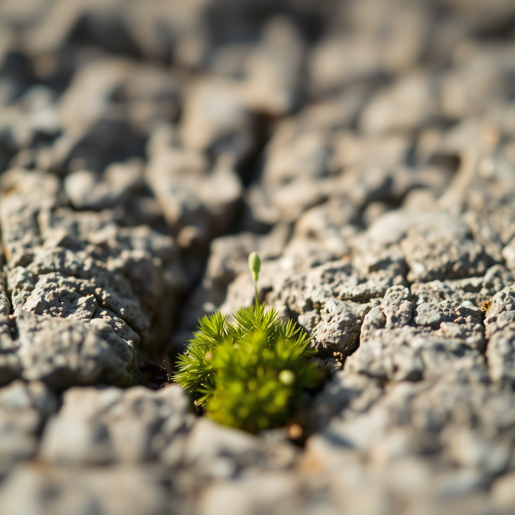 Close-up of moss on a stone surface