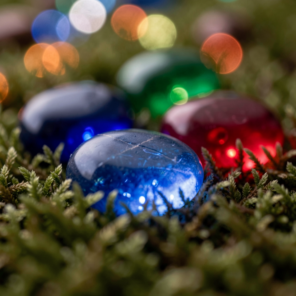 A close-up of the magical, glowing stones.