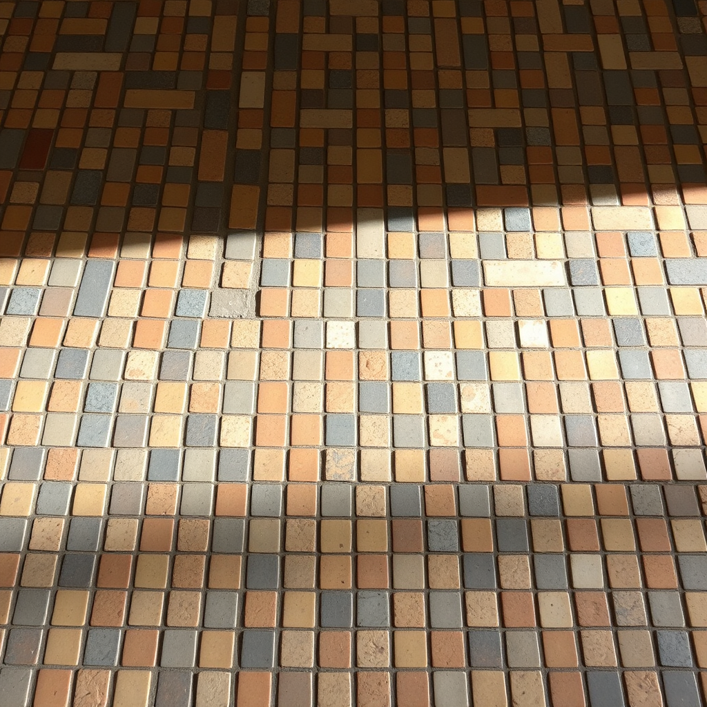 Intricate stone mosaic floor pattern