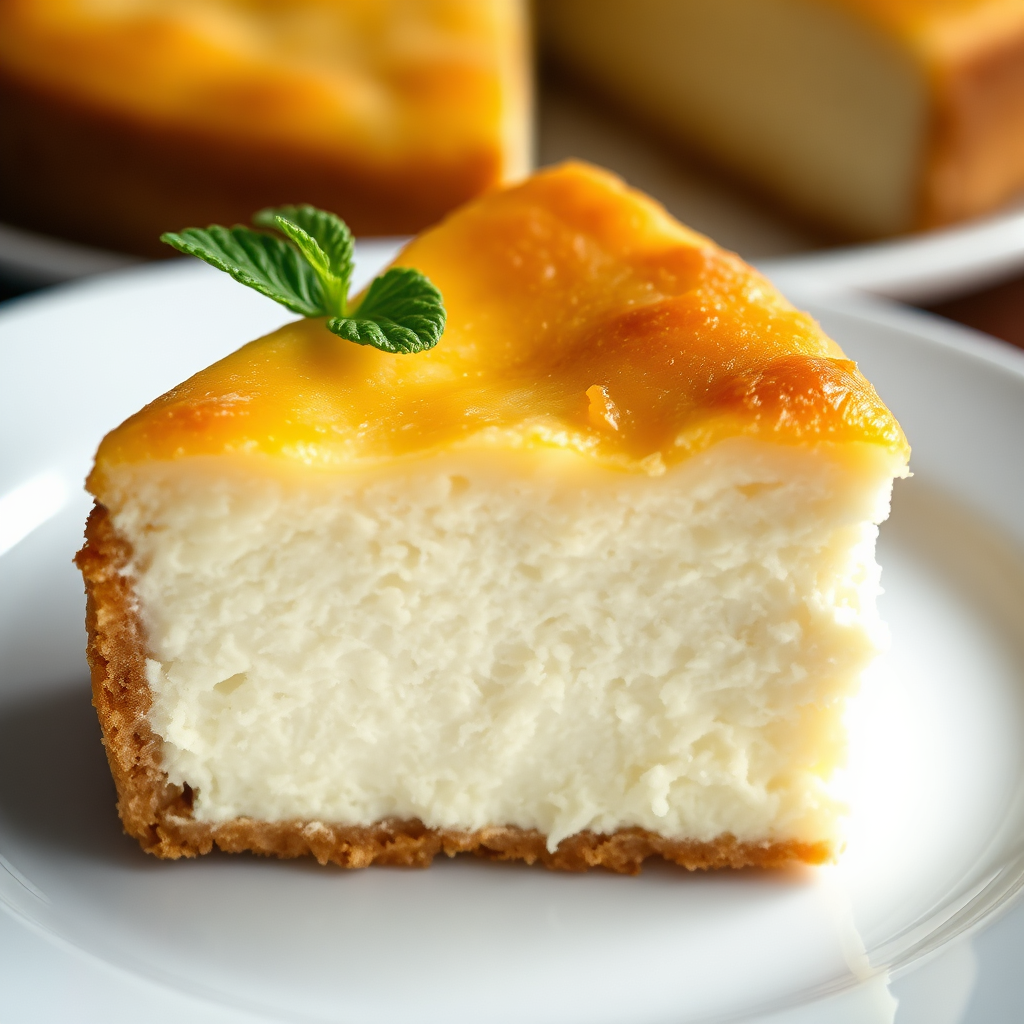 İtalyan Ricotta peynirli cheesecake dilimi