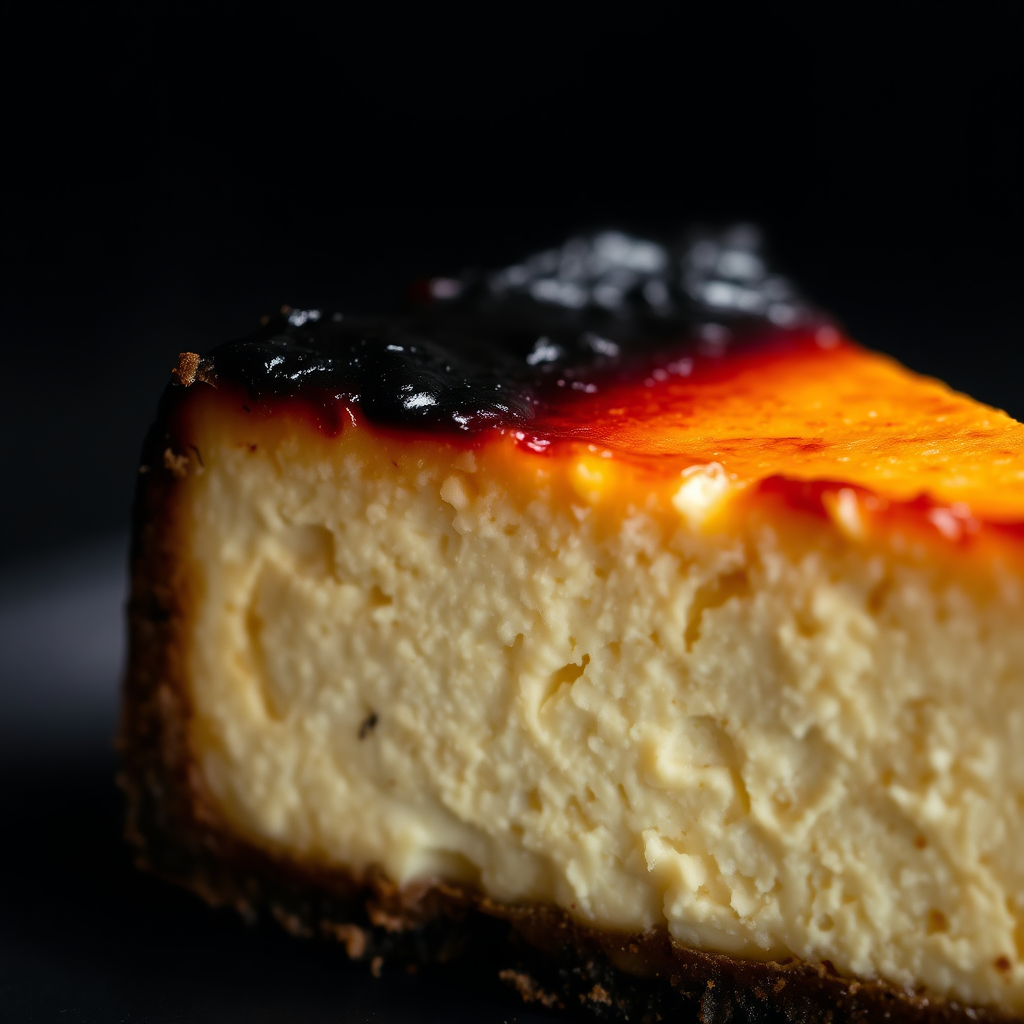 İspanyol, üstü yanık, tabansız cheesecake