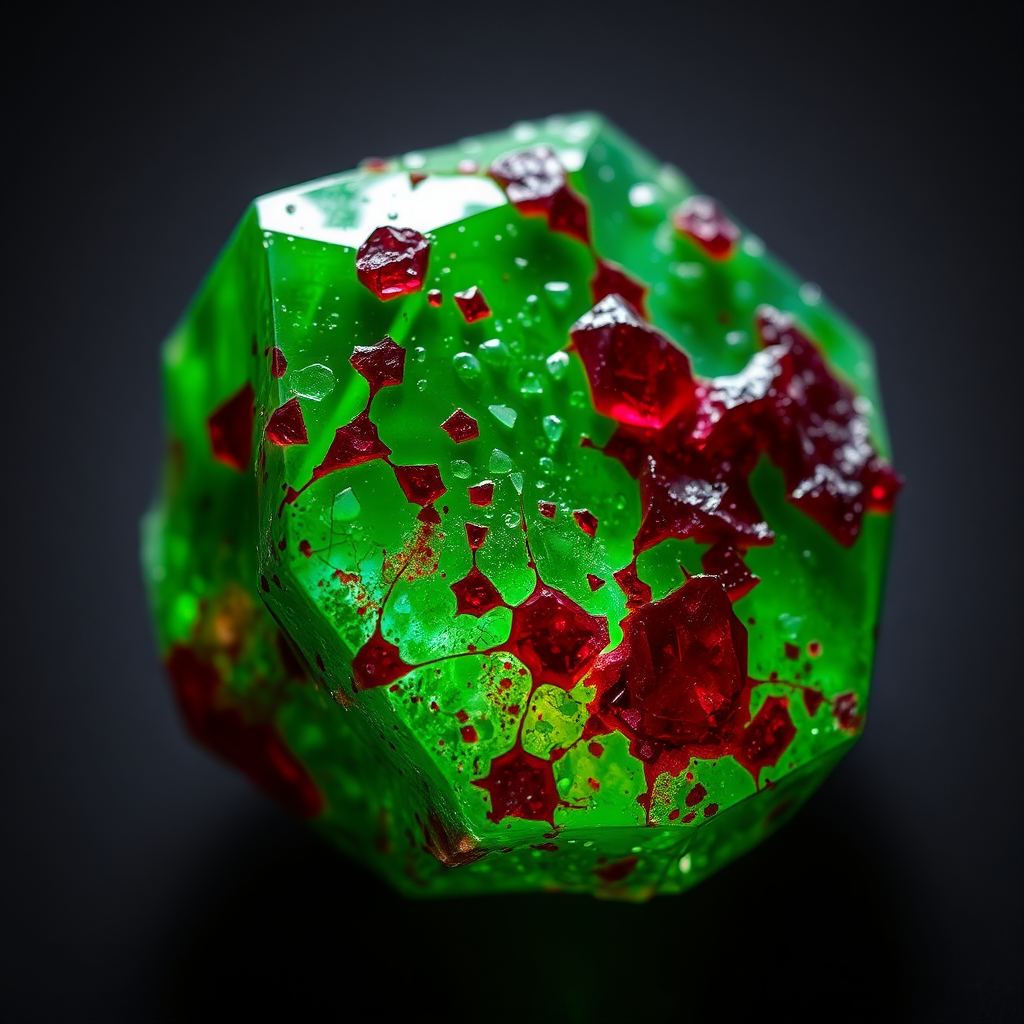 Anyolite stone showing green Zoisite and red Ruby