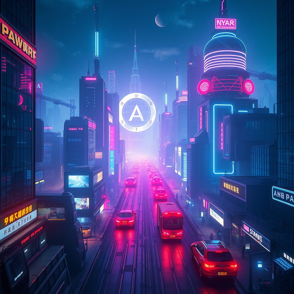 Example generated image of a futuristic cityscape