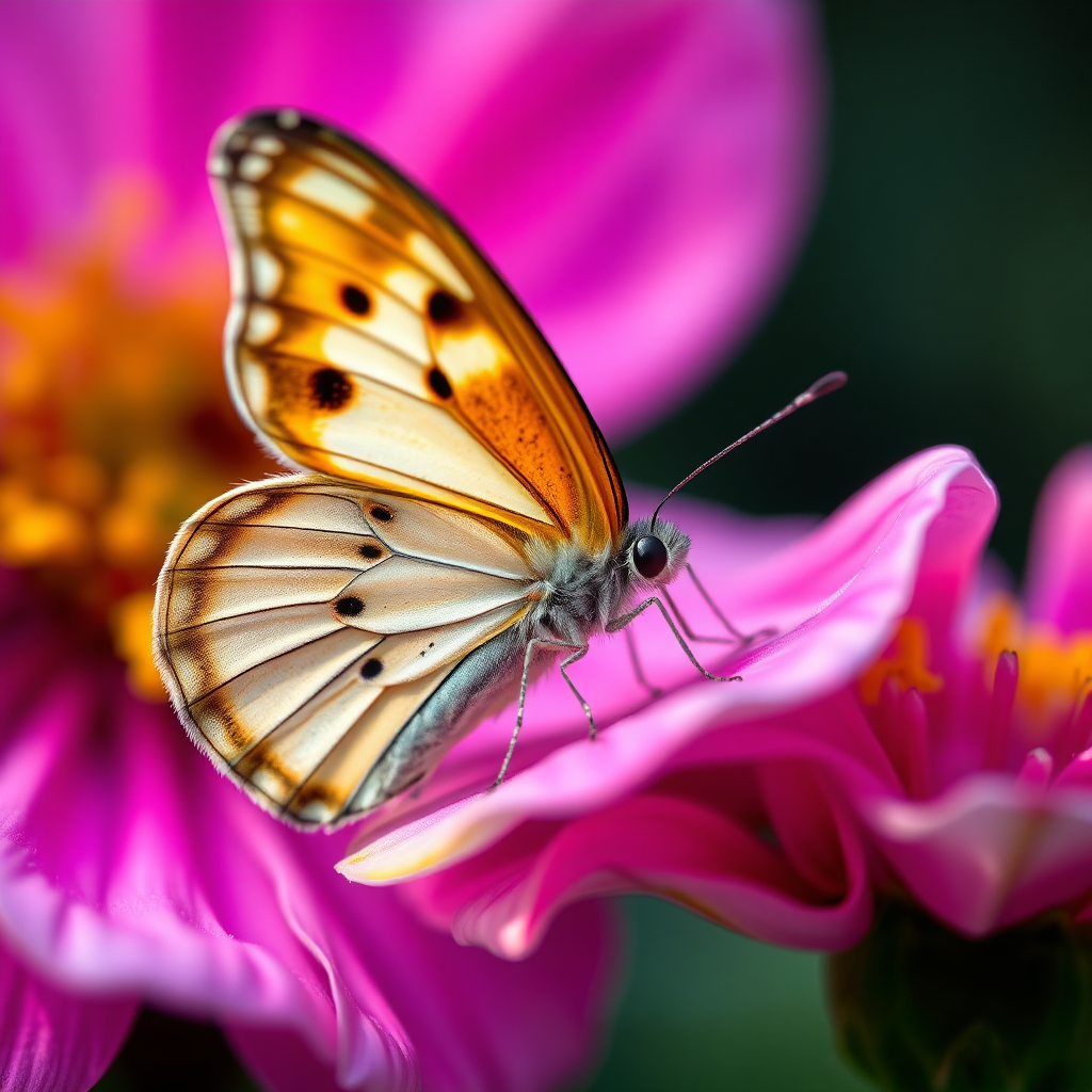 Butterfly resting on a flower petal