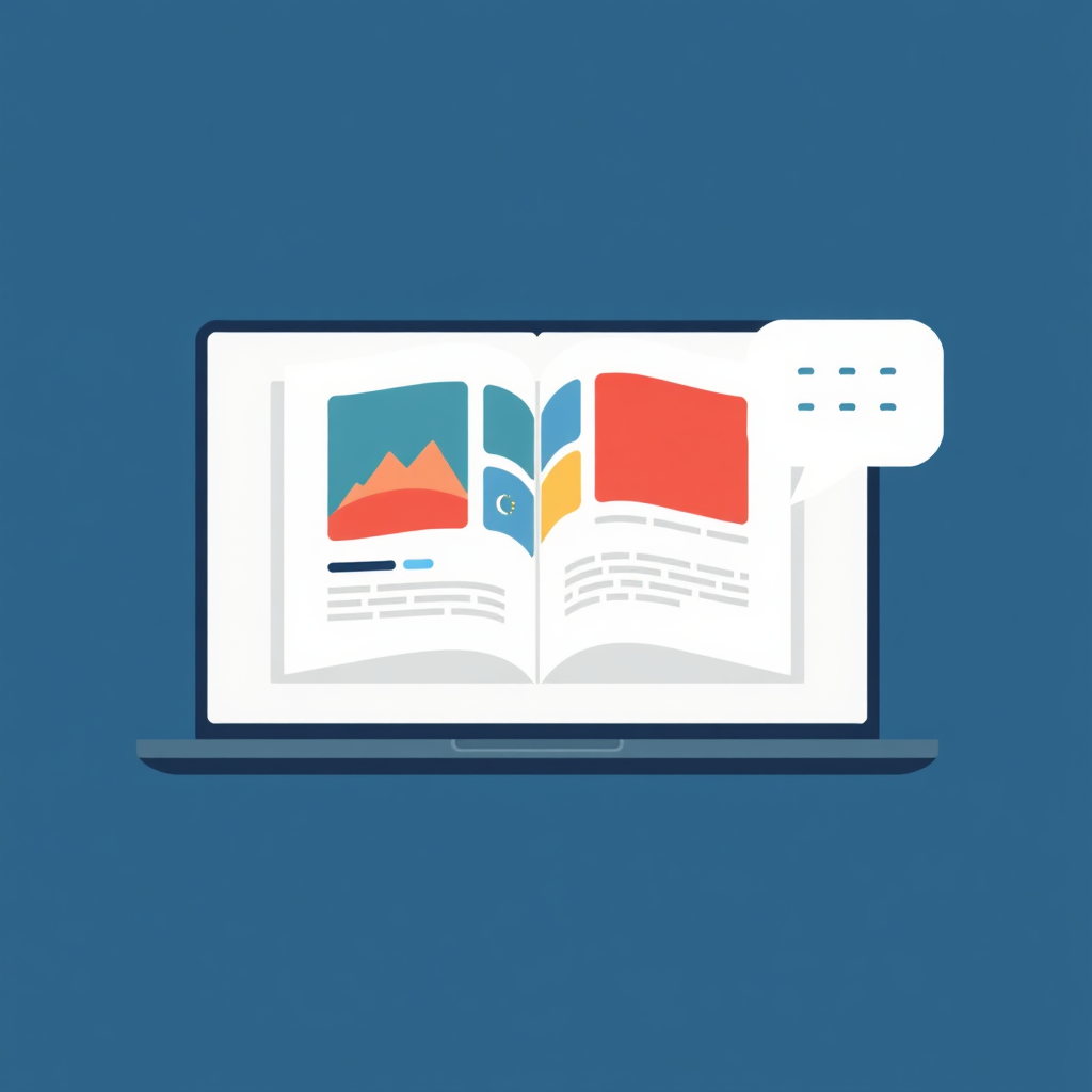 Flipbook içeriği hazırlama illüstrasyonu