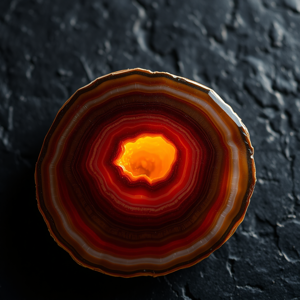 Polished Agate stone with banded patterns