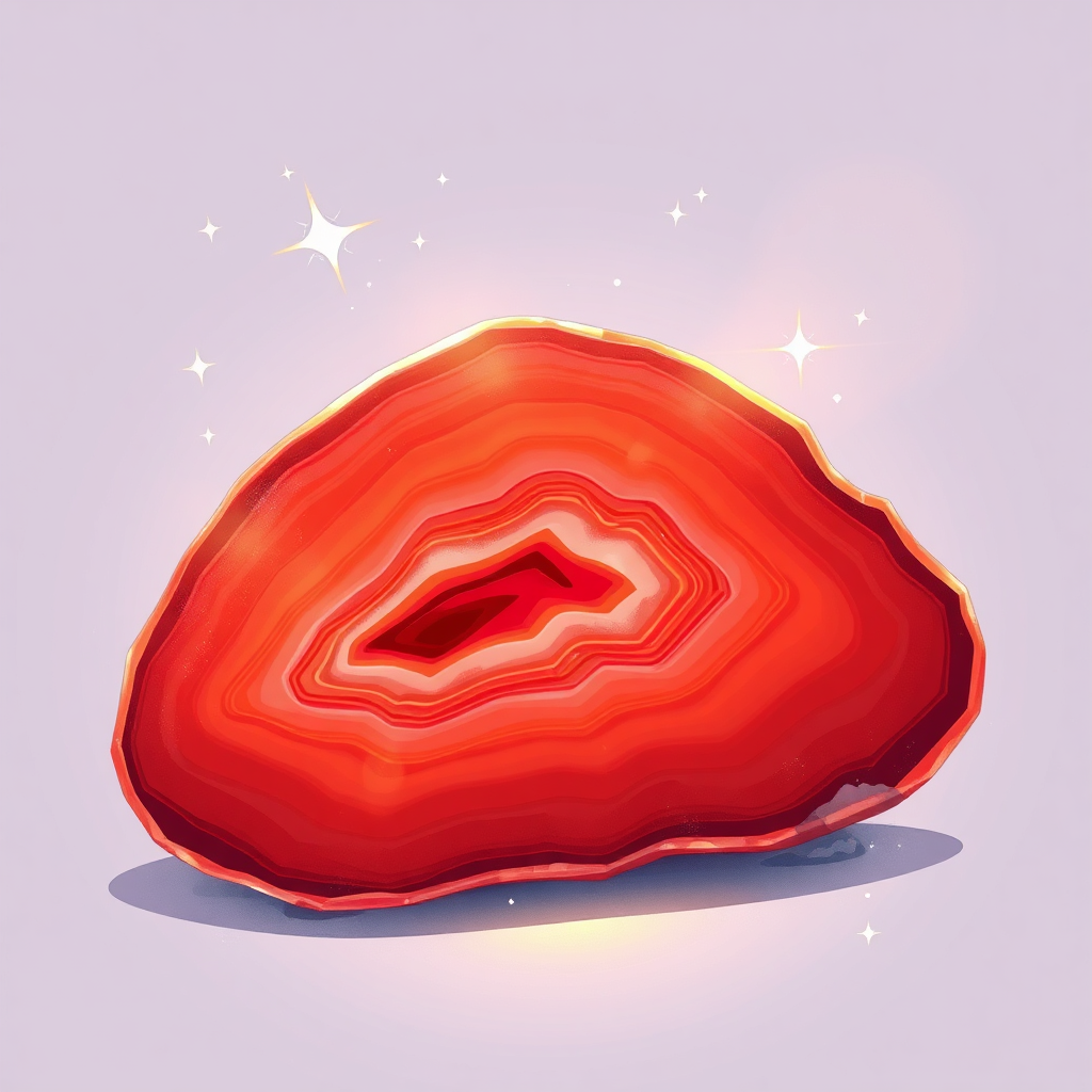 Illustration of a glowing red Agate stone