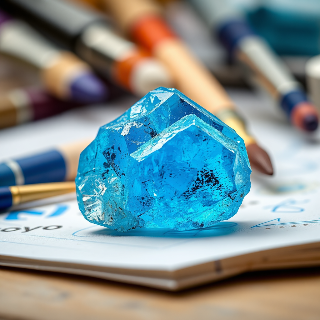 Vibrant blue Apatite crystal
