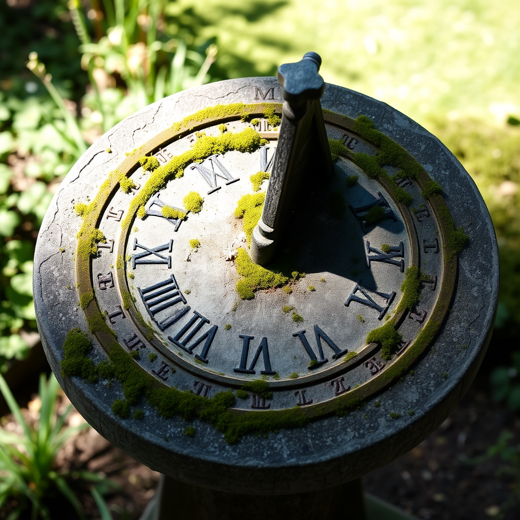 Weathered stone sundial
