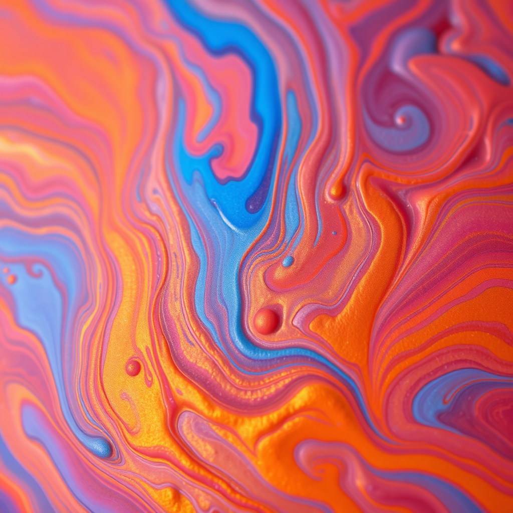Abstract swirling paint close-up