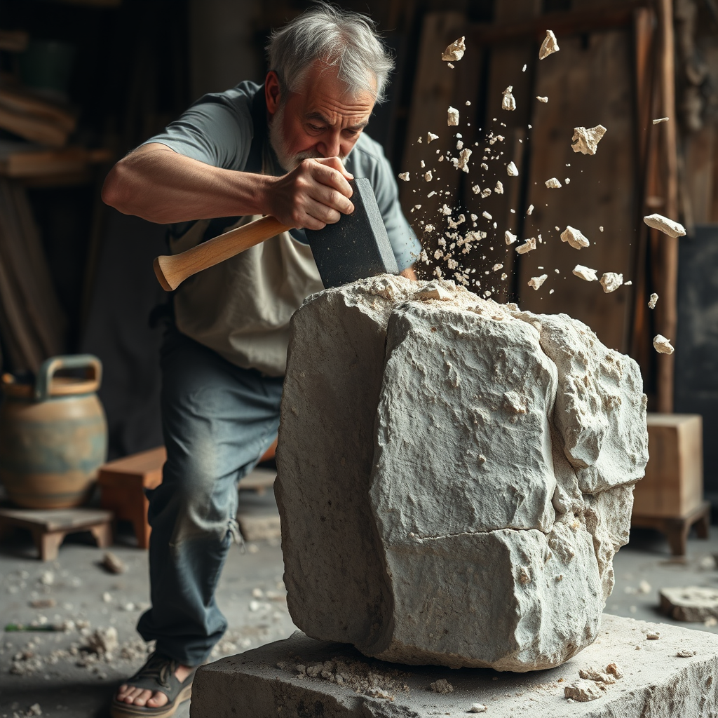 Rough shaping of stone