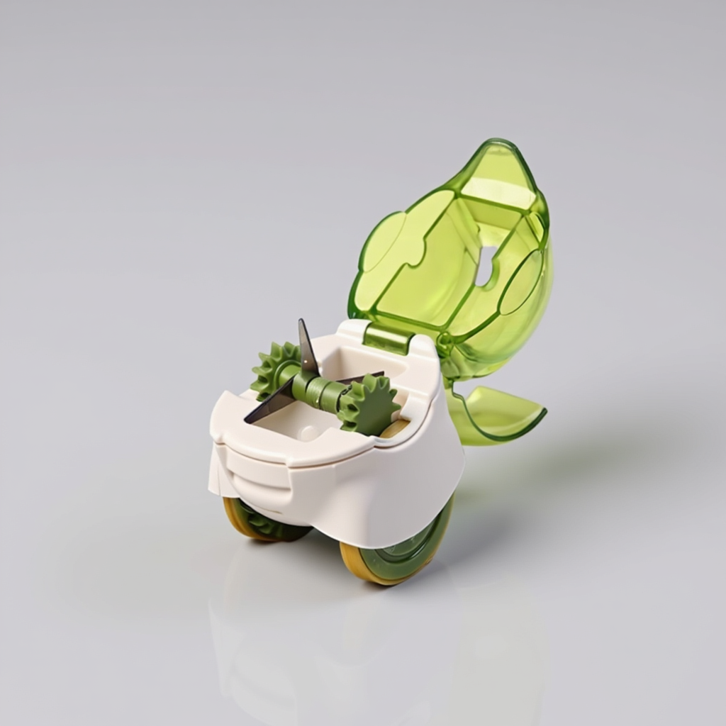 Hands using the Push Garlic Crusher, with no visible garlic residue. The background is a clean, modern kitchen. Soft lighting emphasizes cleanliness. Styled to promote convenience and hygiene.