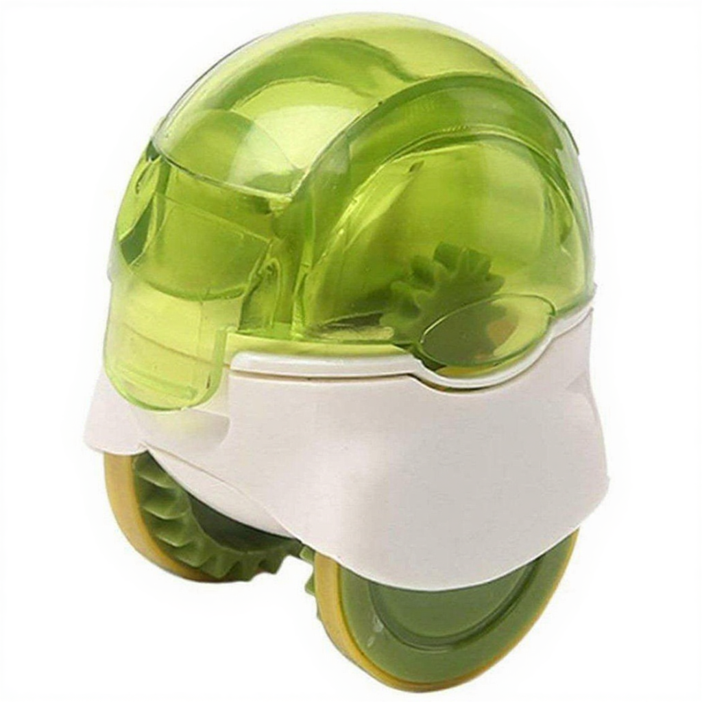 A close-up of the Push Garlic Crusher's stainless-steel components, emphasizing its durability. The background is a blurred image of kitchen utensils. Strong lighting highlights the quality of the construction. Styled to showcase robust, high-quality materials.