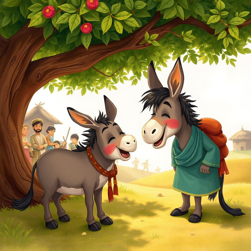 Nasrettin Hoca and his donkey sharing a laugh
