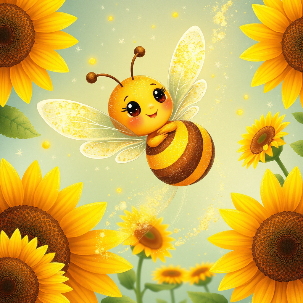 Maya the bee covered in pollen
