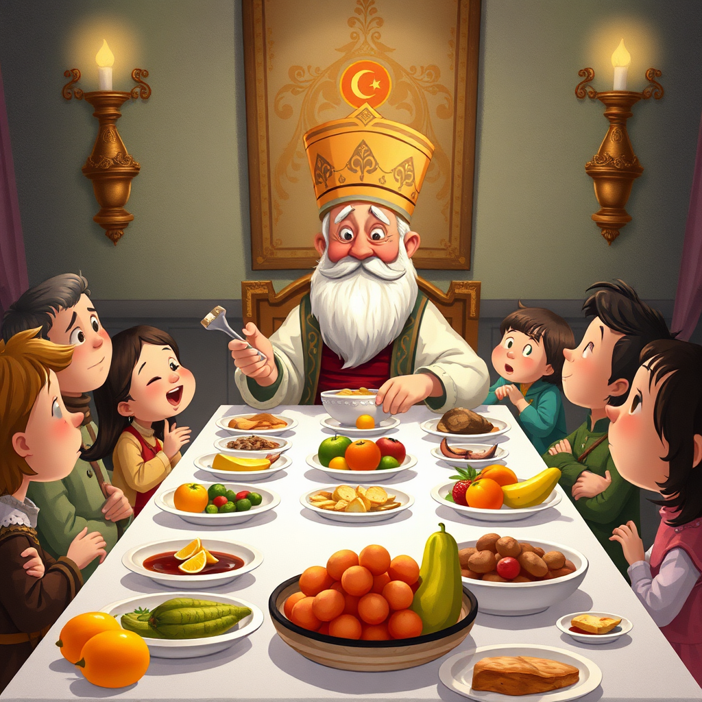 Nasrettin Hoca at the head of the banquet table