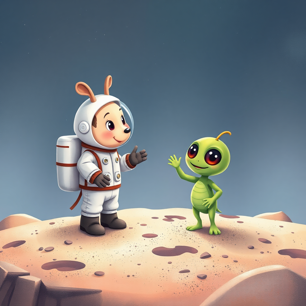 Alp meeting an alien on the moon