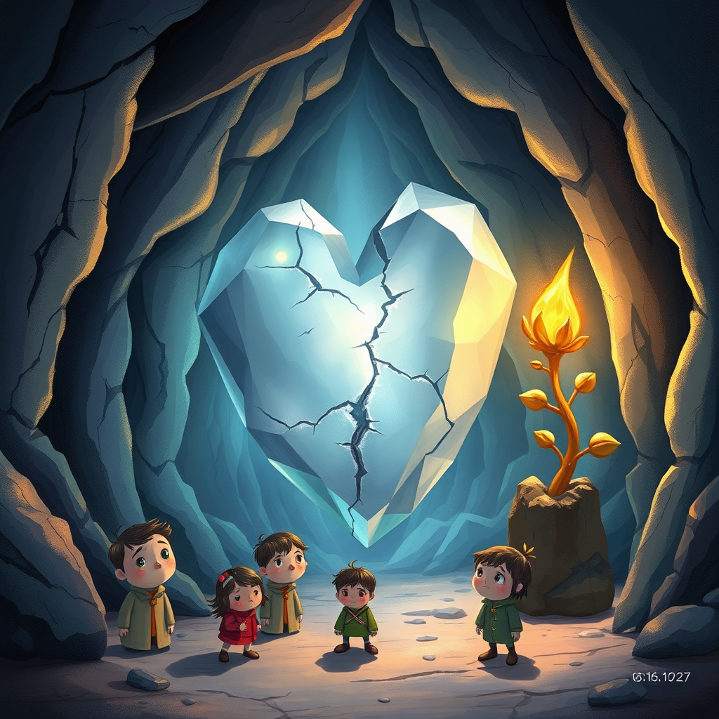 The cracked crystal and wilting sprout